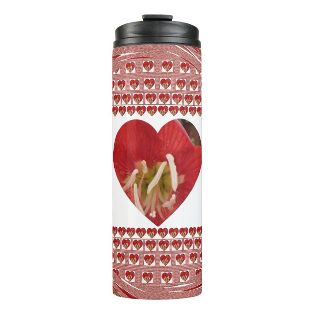 Bouteilles Isothermes Romantique Rouge Fleur Coeur Design 4 Moments spéc (Devant)