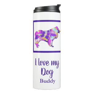 Bouteilles Isothermes Roough Collie mignon chien Silhouette Purple PY&B