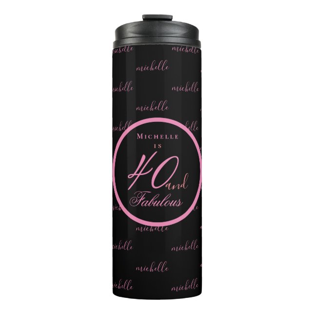 Bouteilles Isothermes Rose 40 et fabuleux anniversaire (Devant)