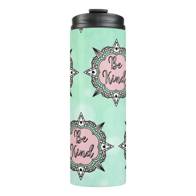 Bouteilles Isothermes Rose et Mint vert Be Kind (Devant)