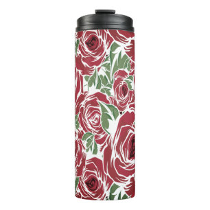 Bouteilles Isothermes Rose Pays rouge vert vintage floral