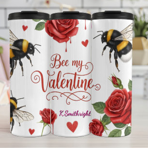 Bouteilles Isothermes Roses Cœurs Abeille Ma Saint-Valentin