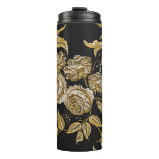 Bouteilles Isothermes Roses d'or : Motif de broderie Vintage