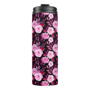 Bouteilles Isothermes Roses roses romantiques Rose Vintage floral noir