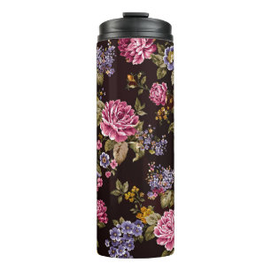 Bouteilles Isothermes Roses roses roses vintage sur fond noir