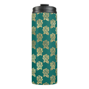 Bouteilles Isothermes Roses sarcelle et or