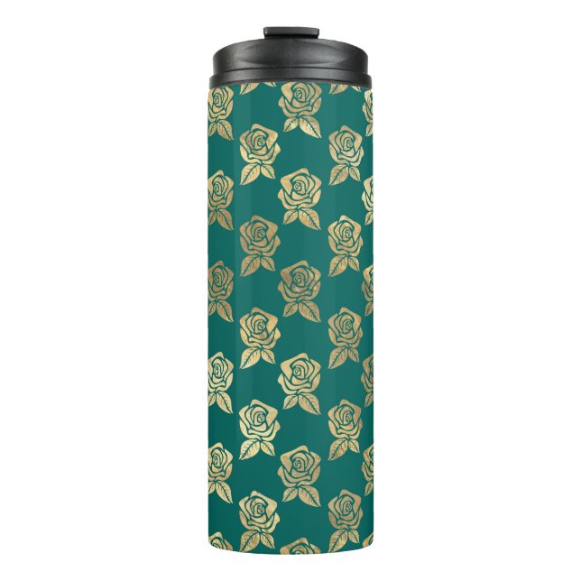 Bouteilles Isothermes Roses turquoise et Gold (Devant)