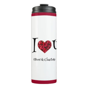 Bouteilles Isothermes Rouge Coeur Floral Minimaliste Moderne Valentines 