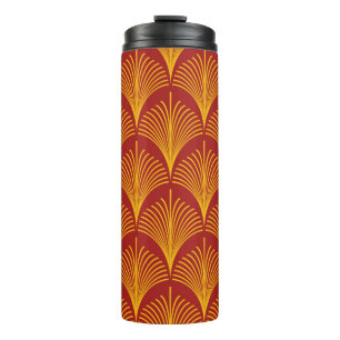 Bouteilles Isothermes Rouge et or vintage art déco paon fis