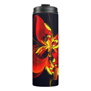 Bouteilles Isothermes Rouge Jaune Floral Moderne Résumé Modèle Art #10