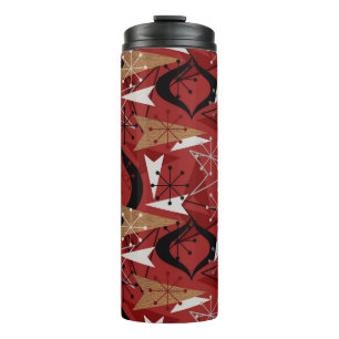 Bouteilles Isothermes Rouge, Noir, Blanc, Bois Faux   Moyen-siècle atomi