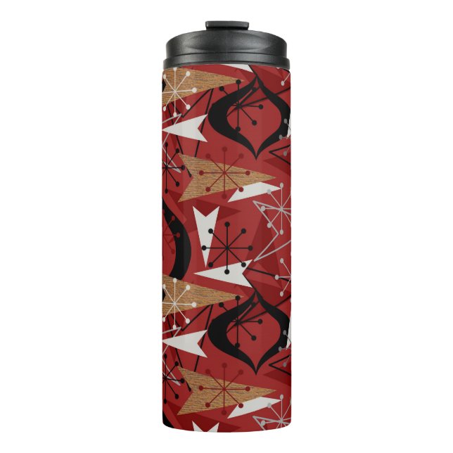 Bouteilles Isothermes Rouge, Noir, Blanc, Bois Faux | Moyen-siècle atomi (Devant)