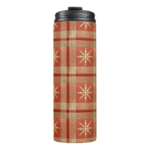 BOUTEILLES ISOTHERMES ROUGE & OR HIVER SNOWFLAKE PLAID MOTIFS