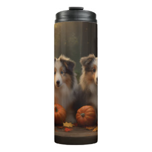 Bouteilles Isothermes Rough Collie chiot Automne Délice Citrouille 