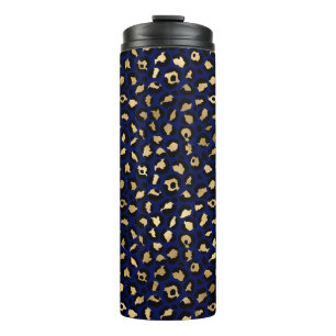 Bouteilles Isothermes Royal Blue & Gold Glam Leopard Spots Imprimer
