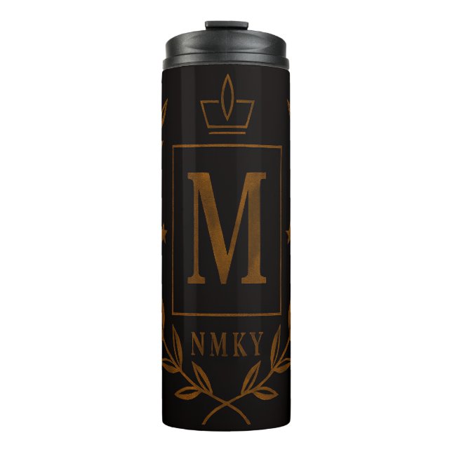 Bouteilles Isothermes "Royal NMKY Emblem – Monogram M Crest Design" (Devant)