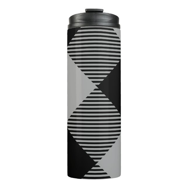 Bouteilles Isothermes Rustique chic gris et blanc plaid (Devant)