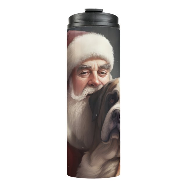 Bouteilles Isothermes Saint Bernard avec le Père Noël Festif Noël (Devant)