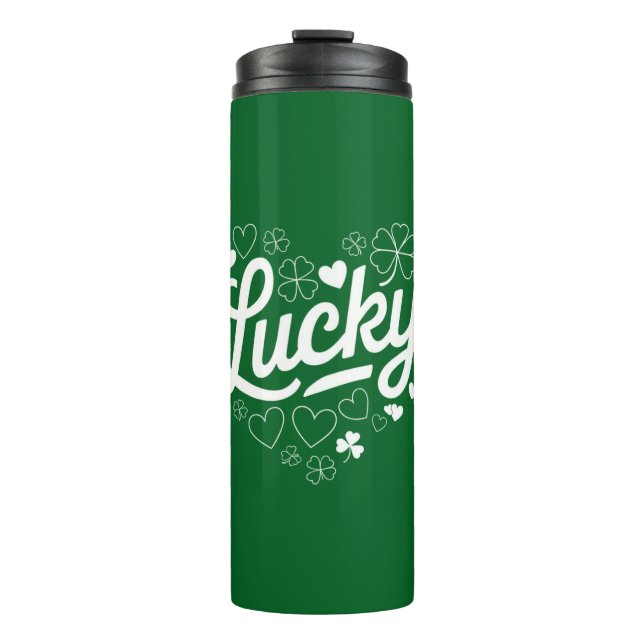 Bouteilles Isothermes Saint Patrick's Day Heart Lucky Clover Shamrock (Devant)