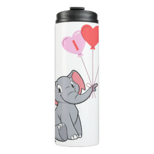 Bouteilles Isothermes Saint Valentin mignon Je t'aime coeur éléphant