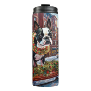 Bouteilles Isothermes Saison de Noël de Boston Terrier