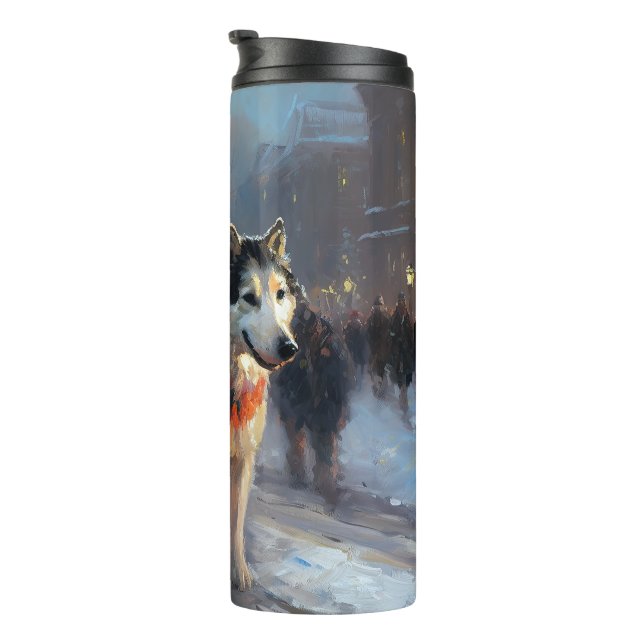 Bouteilles Isothermes Saison de Noël du Malamute de l'Alaska (Tourné sur la droite)