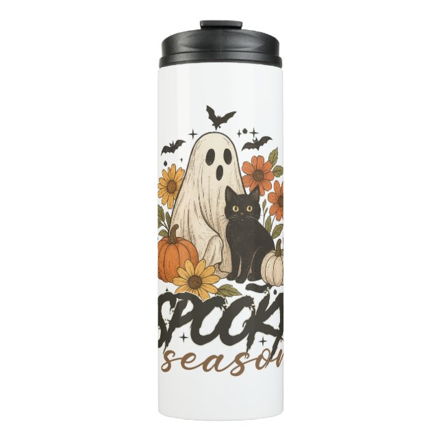 Bouteilles Isothermes Saison éffrayante Ghost Retro Éffrayant Halloween  (Devant)