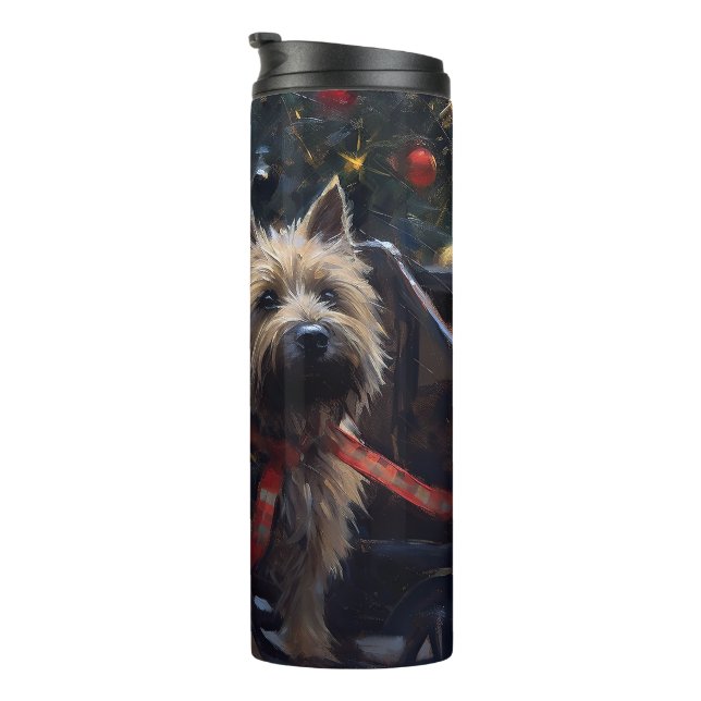 Bouteilles Isothermes Saison Festive de Noël à Cairn Terrier (Tourné sur la droite)