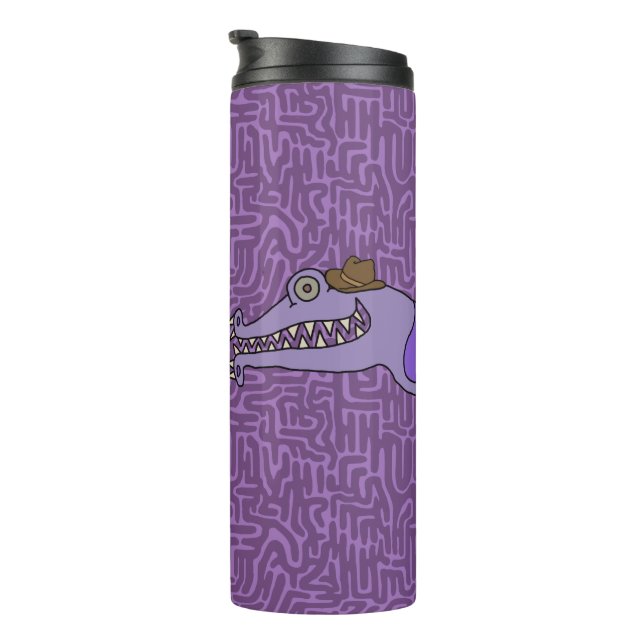 Bouteilles Isothermes Sally et Roy sur des Doodles violets (Tourné sur la droite)