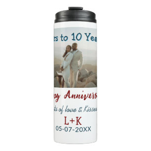 Bouteilles Isothermes Salutations à 10 ans heureux anniversaire ajouter