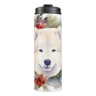 Bouteilles Isothermes Samoyed Christmas Wreath Festive Pup