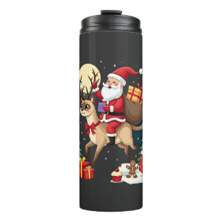 Bouteilles Isothermes Santa Riding Reindeer Siamese Cat Christmas Tree L