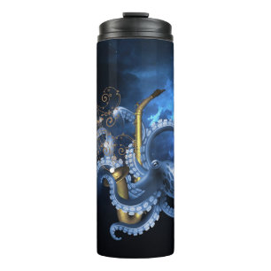 Bouteilles Isothermes Saxophone de musique avec poulpe