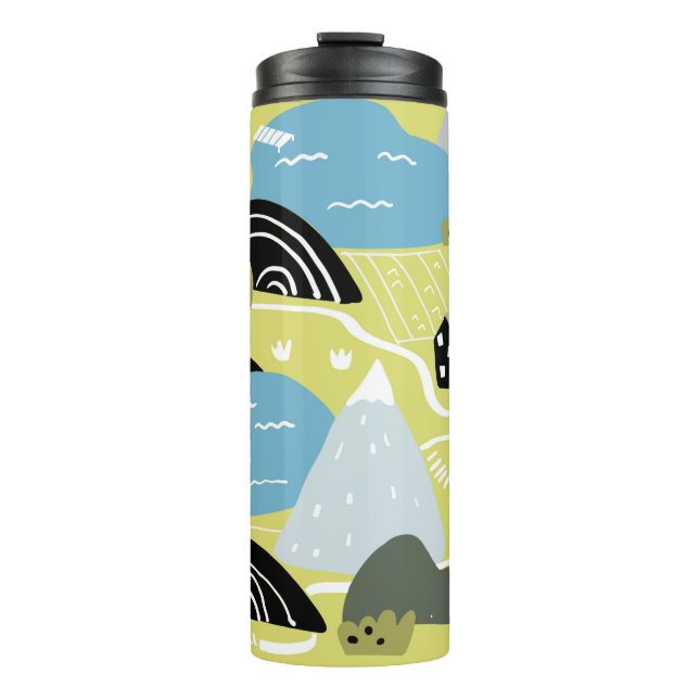 Bouteilles Isothermes Scandinavian graphic illustration seamless pattern (Devant)