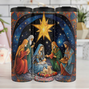 Bouteilles Isothermes Scène classique de la Nativité avec étoile