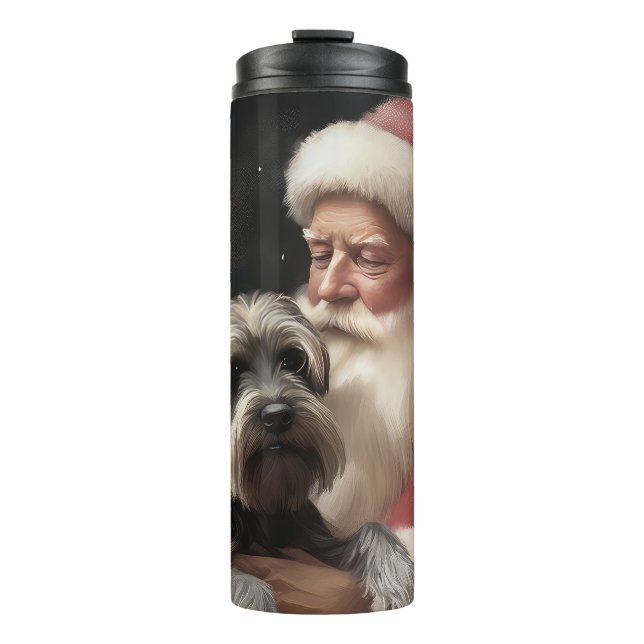 Bouteilles Isothermes Schnauzer avec Noël Festif du Père Noël (Devant)