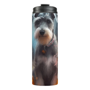 Bouteilles Isothermes Schnauzer d'Halloween avec la peur Citrouille