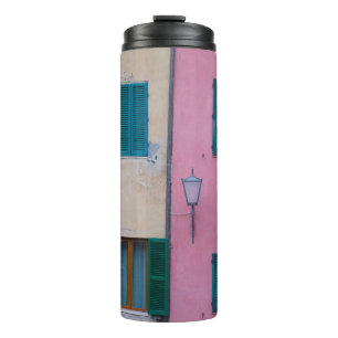 BOUTEILLES ISOTHERMES SCONCE EXTÉRIEURE NOIRE SUR MUR PEINT ROSE