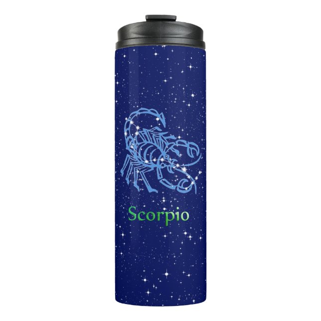 Bouteilles Isothermes Scorpio Constellation et signe Zodiaque avec étoil (Devant)