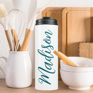Bouteilles Isothermes Script manuscrit foncé tendance Turquoise