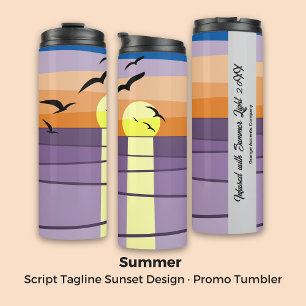 Bouteilles Isothermes Script Tagline Sunset Design ・ Promo personnalisée