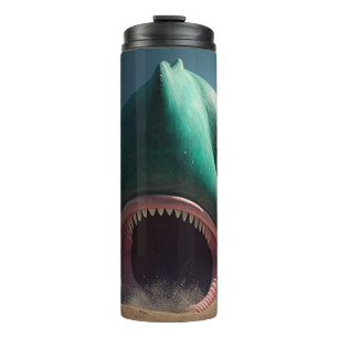Bouteilles Isothermes Sculpture de requin sur la plage