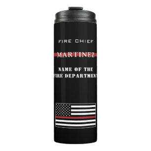 Bouteilles Isothermes Service d'incendie de la ligne rouge mince