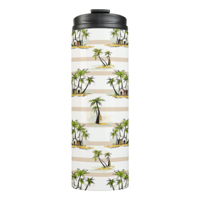 Bouteilles Isothermes Shack tropical et paumes (Devant)