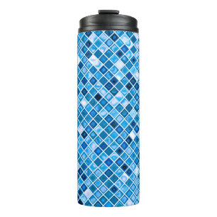 Bouteilles Isothermes Shades of Blue 'Watery' Mosaic Tiles Pattern