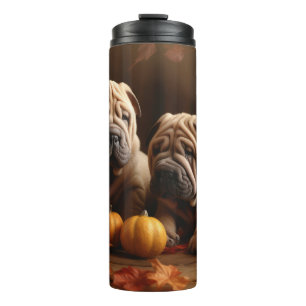 Bouteilles Isothermes Shar Pei Chiot Automne Citrouille de plaisir
