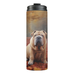 Bouteilles Isothermes Shar Pei dans l'automne Feuilles automne Inspire