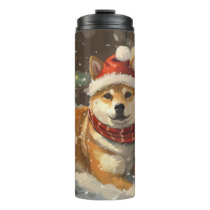 Bouteilles Isothermes Shiba Inu Chien Festive de Noël