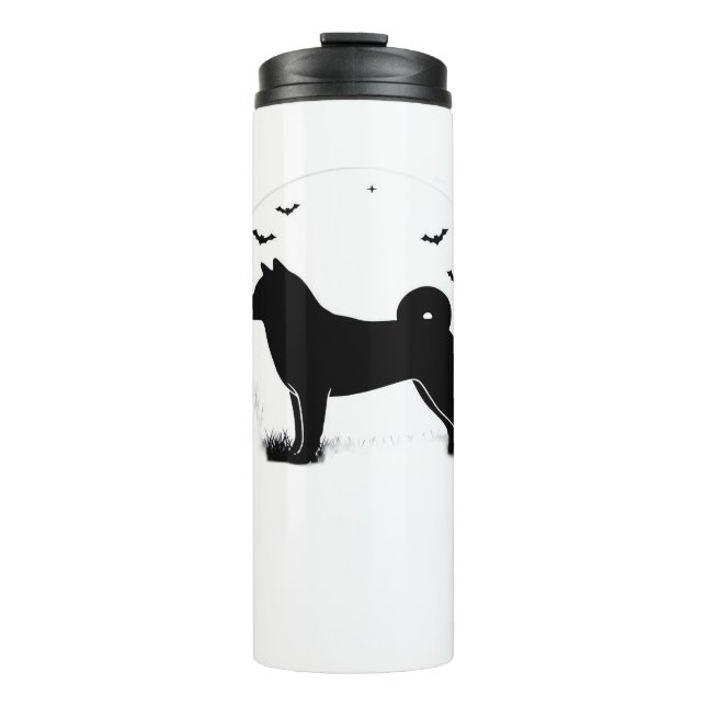 Bouteilles Isothermes Shiba Inu Chien - Halloween Lune Silhouette Oversi (Devant)