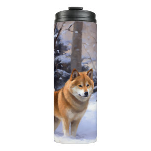 Bouteilles Isothermes Shiba Inu Laissez Neige Noël